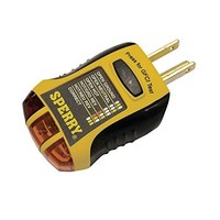 [해외] Sperry Instruments GFI6302 GFCI Outlet / Receptacle Tester, Standard 120V AC Outlets, 7 Visual Indication / Wiring Legend, Home and Professional Use, Yellow and Black
