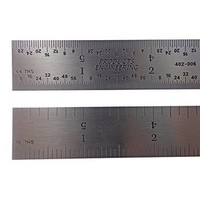 [해외] Made in USA PEC 6 Rigid Stainless Steel 4R Machinist Engineer Ruler / Rule 1/64, 1/32, 1/8, 1/16