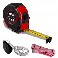 [해외] Tape Measure Retractable Metric Measuring Tape for Body 25 ft Tape Rule Soft Sewing Tape Measure Self Lock Measuring Tools with Fractions for Tailor Engineers Carpenter Fabric Clot