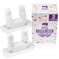 [해외] Door Lever Lock (2 Pack) - Child Proof Safety Lock for Door Handle - White