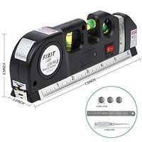 [해외] Laser Level,Exceedt 8ft Multipurpose Laser Measure Line Adjustable Standard and Metric Tape Ruler (Screwdriver and Beam Adjusted Tool Included)