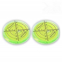 [해외] 2x Bubble Spirit Level, 66x10mm Circular Bullseye Level Inclinometers, Fluorescent Yellow