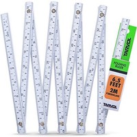 [해외] Folding Carpenters Ruler (6.5 FOOT FOLDABLE DESIGN) - Lightweight and Compact - Measuring Stick in Inches (IN) and Centimeter (CM) - Slide Fold Up Design Perfect for Carpenters, Cont
