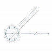 [해외] Goniometer, 12 High Visibility Crystal Clear Acrylic - 360 Degree, ISO Accuracy, Moving Arm Ruler, Large Blue Numbers, Angle Gauge, Physical/Occupational Therapy Tool, Joint Range