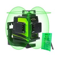 [해외] Huepar 3D Green Beam Self-Leveling Laser Level 3x360 Cross Line Three-Plane Leveling and Alignment Laser Level Tool -Two 360° Vertical and One 360° Horizontal Line -Magnetic Pivoti