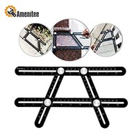 [해외] Amenitee Multi-function Ruler-Universal Angularizer Ruler - Full Metal Multi Angle Measuring Tool-Upgraded Aluminum Alloy Ruler(Black)
