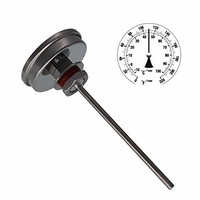 [해외] Homebrew Thermometer,Stainless Steel Thermometer with Lock Nut for Brewing Weldless Bi-Metal Thermometer Kit, 3Face and 6Probe, 1/2MNPT