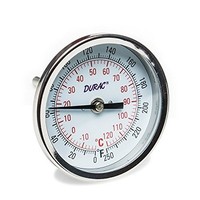 [해외] H-B DURAC Bi-Metallic Dial Thermometer; -20 to 120C (0 to 250F), 1/2 in. NPT Threaded Connection, 75mm Dial (B61310-6700)