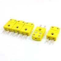 [해외] Podoy K Type Thermocouple Connector Adapter Yellow for Thermocouple Mini Plug Temperature Sensors (5 Pack)