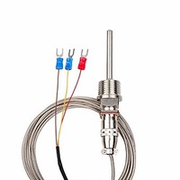 [해외] CrocSee RTD Pt100 Temperature Sensor Probe 3 Wires 2M Cable Thermocouple -58~572°F (-50 - 300°C) 1/2 NPT Thread
