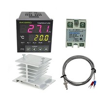 [해외] Inkbird AC 100-220V ITC-100VH Outlet Digital PID Thermostat Temperature Controller, DA 40A SSR, K Thermocouple, White Heat Sink