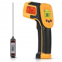 [해외] Infrared Thermometer, Digital IR Laser Thermometer Temperature Gun -26°F~1022°F (-32°C～550°C) Temperature Probe Cooking/Air/Refrigerator - Meat Thermometer Included