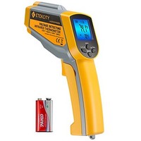 [해외] Etekcity Lasergrip 1025D Yellow/Gray One Size Thermometer Temperature Gun-58ºF~1022ºF (-50ºC~550ºC) with Adjustable Emissivity, Non-Contact Voltage Tester (NCV)