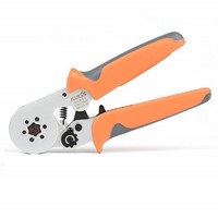 [해외] IWISS Hexagonal Crimper Plier HSC8 6-6 Self-adjusting Crimping Tools Used for 23-10 AWG (Similar to 0.25-6 mm2) Cable End-sleeves Ferrules-Orange Handle ONLY!!