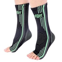 [해외] Doc Miller Premium Ankle Brace Compression Support Sleeve – for Plantar Fasciitis, Achilles Tendonitis, Injury Recovery Joint Pain, Swollen Feet Socks, Foot Tendon Ligament Spurs F
