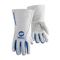 [해외] Welding Gloves, 3-D, M, 12In, White/Blue, PR
