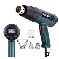 [해외] AIKOU Adjustable Temperature Hot Air Heat Gun with Rear Digital Display Fast Heating Blower Kits (Green)