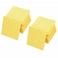 [해외] Aodesy Replacement Soldering Iron Cleaning Sponge Yellow 20Pcs Replacement Solder Tip Welding Clean Pads