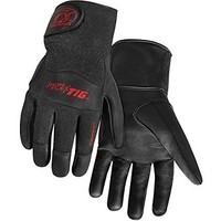 [해외] Steiner 0260-L SPS Ironflex TIG Gloves, Black Grain Kidskin Nomex Back Velcro Cuff, Large