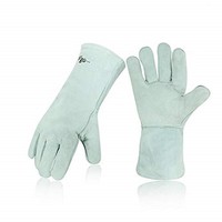 [해외] Vgo 2Pairs Premium Cow Split Leather Welding Gloves For Oven/Grill/Fireplace/Stove/Pot Holder/Tig Welder/Mig/BBQ(13.5in,White,CB6501)