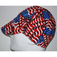 [해외] Comeaux Caps Reversible Welding Cap Stars and Stripes Size 7-3/4