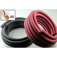 [해외] Crimp Supply Ultra-Flexible Car Battery/Welding Cable - 1/0 Gauge, (10 Feet Red/10 Feet Black) - and 5 Copper Lugs