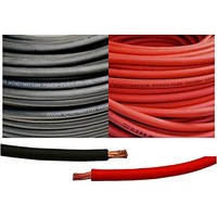 [해외] WINDYNATION 6 Gauge 6 AWG 15 Feet Black + 15 Feet Red Welding Battery Pure Copper Flexible Cable Wire -- Car, Inverter, RV, Solar