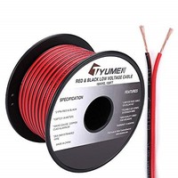 [해외] TYUMEN 100FT 18 Gauge 2pin 2 Color Red Black Cable Hookup Electrical Wire LED Strips Extension Wire 12V/24V DC Cable, 18AWG Flexible Wire Extension Cord for LED Ribbon Lamp Tape Li