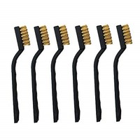 [해외] GREEN FABWOOD 6 Pieces Mini Brass Wire Brush Set for Cleaning Welding Slag and Rust