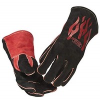 [해외] Lincoln Electric Traditional MIG/Stick Welding Gloves 14 Lined Leather Kevlar Stitching K2979-ALL