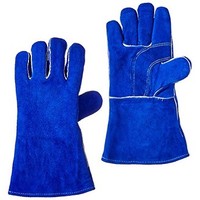 [해외] US Forge 400 Welding Gloves Lined Leather, Blue - 14