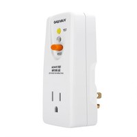 [해외] OAONAN GFCI Outlet Adapter Portable RCD Leakage Protector Receptacle 15Amp with One Outlet and Male Plug in Circuit Breaker to Protect Electric Safety (White)