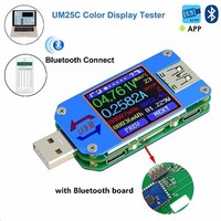 [해외] USB Power Meter, MakerHawk UM25C USB Voltmeter, Bluetooth Type C USB Tester Meter USB Voltage Meter and Current Tester, 1.44inch 5A Color LCD Display Power Tester Multimeter, QC 2.