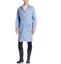 [해외] 방염 난연 난염 코트 실험실 난염 실험복 실습 Bulwark Flame Resistant 7 oz Cotton Excel FR Regular Lab Coat with Lapel Collar, Light Blue  Size M