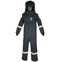 [해외] 전기안전,감전,화상방지,방화복, 방열복,방전복, Oberon, TCG40 Series Arc Flash Hood, Coat, &amp; Bib Suit Set   XL Size