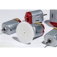 [해외] DC Motor Mini Electric Motor 3-6V Remote, Baker 16000-17000RPM 130 Micro Motor Control Toy Car 5pcs with 15 gears (Silver + Red)