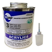 [해외] IPS Weld-On 3 Acrylic Plastic Cement with Pint and Weld-On Applicator Bottle with Needle, Clear