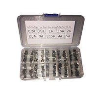 [해외] 100 PCS 5x20mm Fast Blow 0.2A 0.5A 1A 1.6A 2A 2.5A 3A 3.15A 4A 5A 250V Auto Car Truck Glass Tube Fuses Assorted Kit