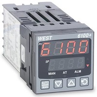 [해외] West P6101Z2100002 6100+ Series 1/16 DIN Temperature Controller, 100 to 240 VAC, One Relay Output, Red Upper/Green Lower Display