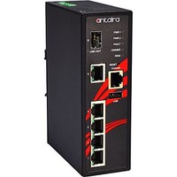 [해외] Antaira LMX-0601G-SFP Industrial-Grade 6-Port Managed Gigabit Ethernet Switch, 1 SFP Slot, DIN-Rail Mount, -10 to 70°C Operating Temperature, Redundant 12 to 48 VDC Power Input