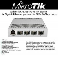 [해외] MikroTik CRS305-1G-4S+in Switch 1x Gigabit Ethernet Port and 4X SFP+ 10Gbps Ports, RouterOS or SwOS
