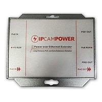 [해외] IPCamPower POE Powered 2 Port Switch and Network Cat5 Cat6 Midspan Cable Range Extender Passthrough Repeater for IP Cameras
