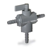 [해외] Cole-Parmer Ball valve, 3-way, 3/8 barb - PVC w/EPDM seals