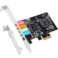 [해외] SHINESTAR PCIe Sound Card, 5.1 Internal Sound Card for PC Windows 10 with Low Profile Bracket, 3D Stereo PCI-e Audio Card, CMI8738 Chip 32/64 Bit Sound Card PCI Express Adapter
