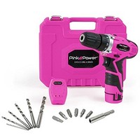[해외] Pink Power PP121LI 12V Cordless Drill and Driver Tool Kit for Women- Tool Case, Lithium Ion Electric Drill, Drill Set, Battery and Charger