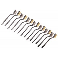 [해외] 14 Pack Wire Brush Set for Cleaning Welding Slag and Rust, Curved Handle Masonry brush Wire bristle Scratch Brush (Stainless Steel and Brass)