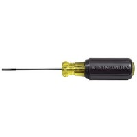 [해외] Screwdriver, Flat Head Terminal Block Screwdriver, 1/8-Inch Cabinet Tip, 4-Inch Round Shank Klein Tools 612-4