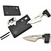 [해외] Credit Card Tool Set Card Knife - Best Army Tactical Multitool Pocket Knife Set By Cable And Case - Survival Wallet With Blade - Multi-tool Gift For Dad, Mom, Husband, Wife, Brothe