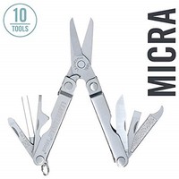 [해외] LEATHERMAN - Micra Keychain Multitool with Spring-Action Scissors and Grooming Tools, Stainless Steel