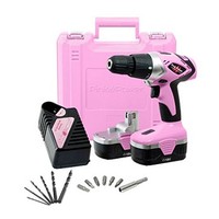 [해외] Pink Power Drill PP182 18V Cordless Electric Drill Driver Set for Women - Tool Case, 18 Volt Drill, Charger and 2 Batteries